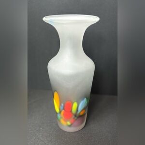 Tarnowiec, Polish Art Glass Hand Blown  Frosted Vase